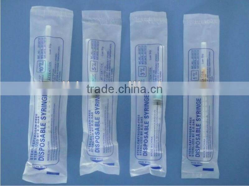 Disposable syringe with CE and ISO
