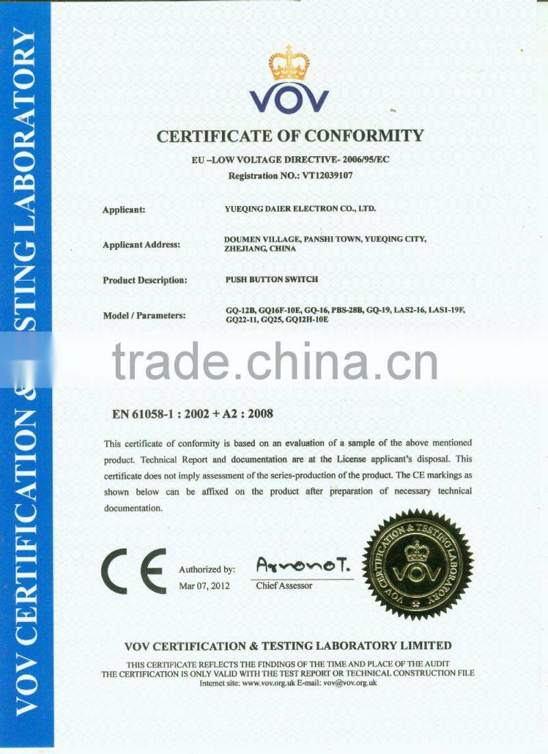 Daier 22mm SPDT 1NO 1NC Illuminated Waterproof Push Button Switch With Light