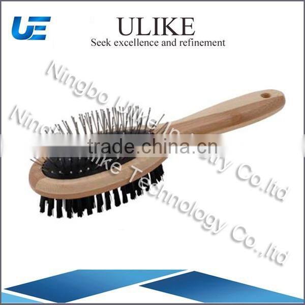 Double sided bamboo grooming brush for dogs and pets