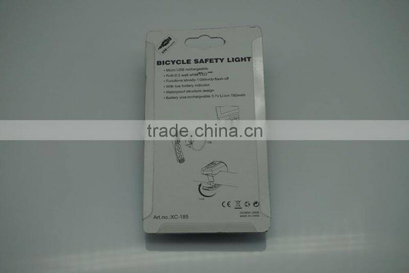 bicycle light rechargeable,usb rechargeable,silicone bicycle light,0.5w white led