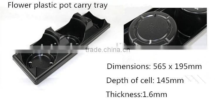 Custom High Quality PS Material Blister Process Plastic Flower Potted Plant Tray 3 Pack