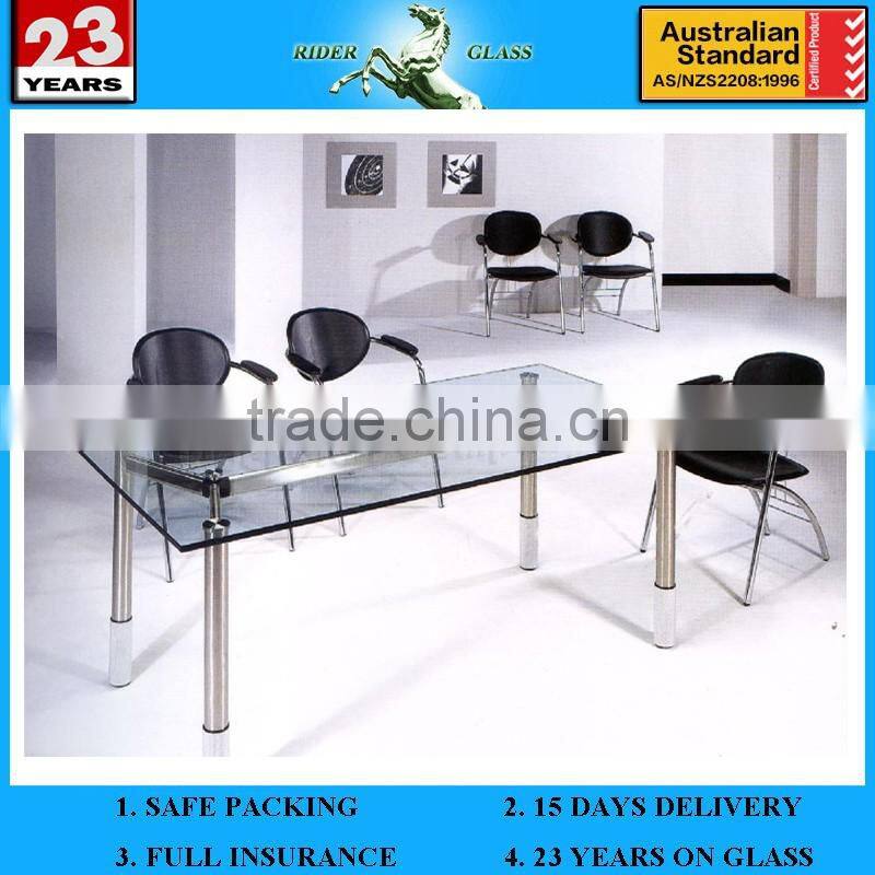 3-12mm Frosted Clear Glass Coffee Table