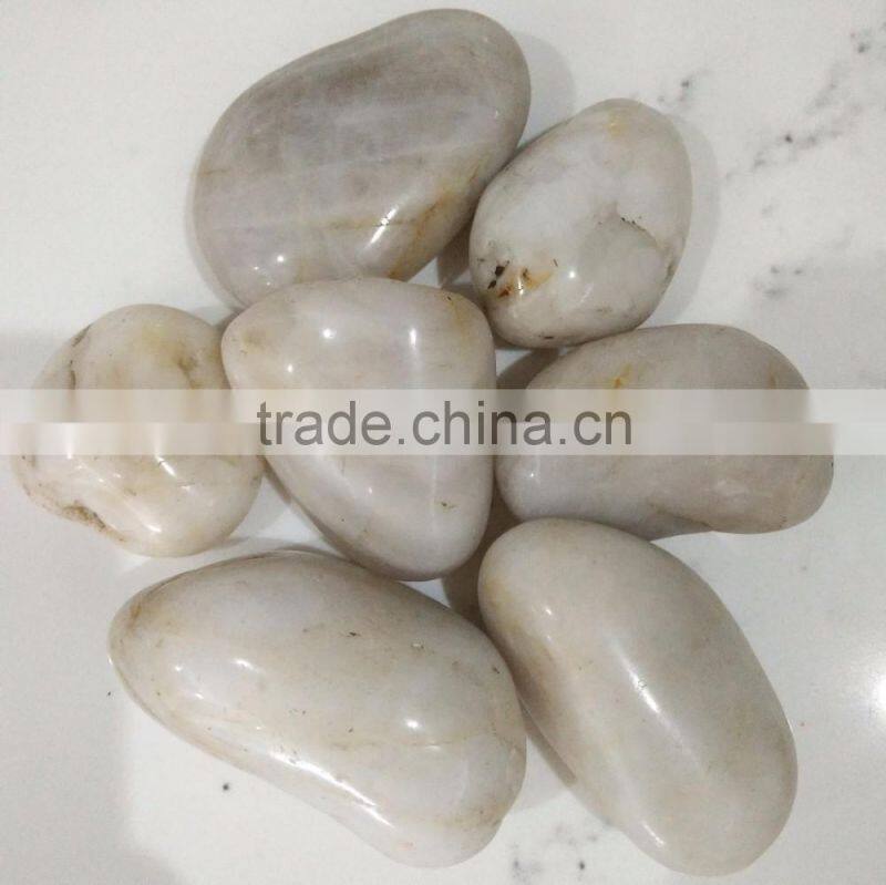 Polished white pebble stone,natural pebble stone