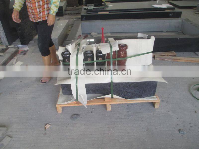 Vase for Tombstone Price Black Chinese Granite Vase for Cemetery Polished Vase and Chinese Glass Vase