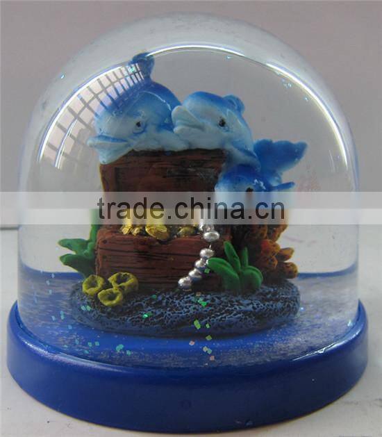 Artificial snow globe sea world