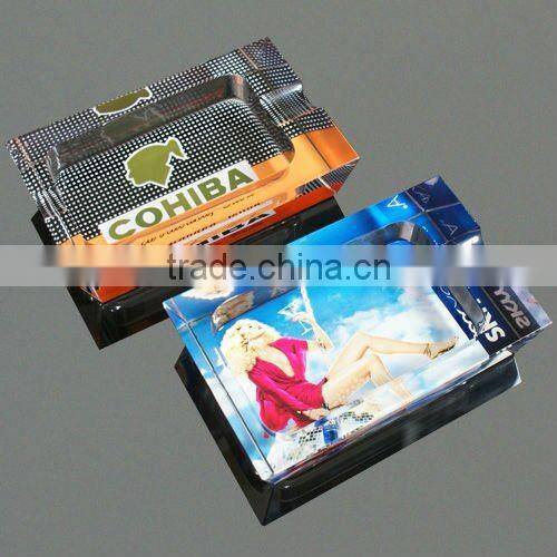 personalized square cut crystal ashtray on sale