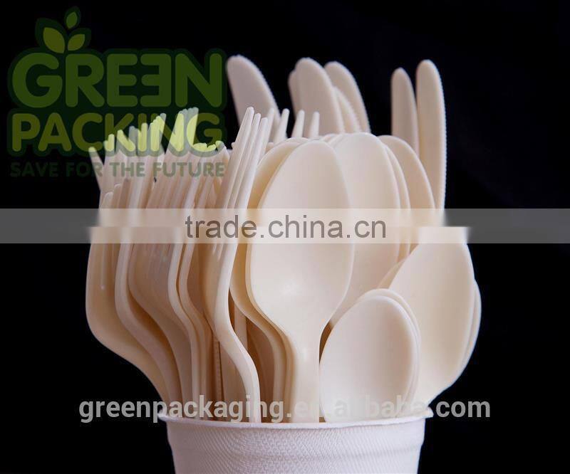 Corn starch original color plastic cutlery