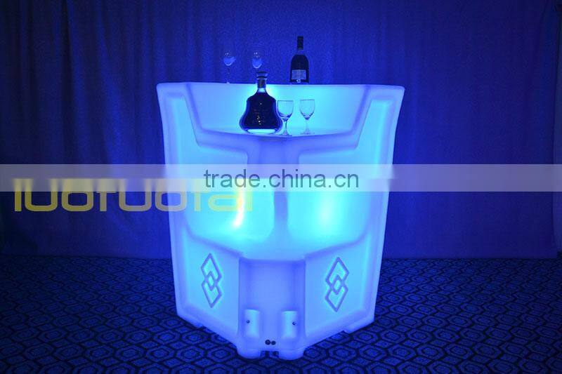 112CM High Rechargeable Illuminated Hotel Club PE Plastic LED Bar Counter LTT-BC07A