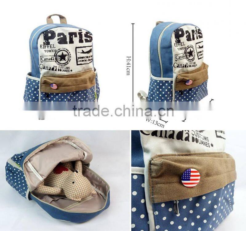 Casual Canvas Backpack Bag, Fashion Cute Lightweight Backpacks for Teen Young Girls