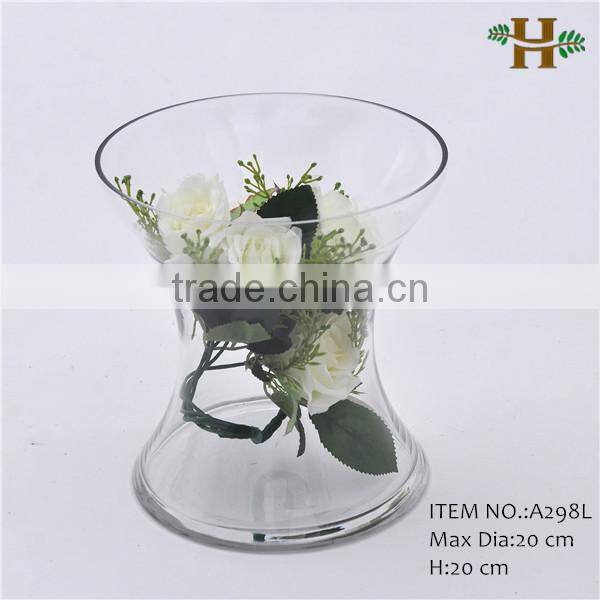 Hand Made Waisted Glass Candle Holder,Waisted Glass Vase