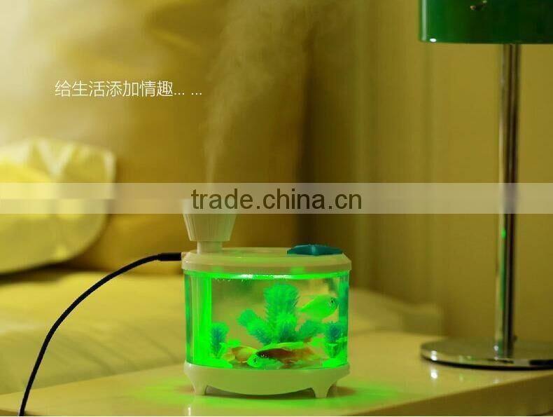 2016 Decrative Creative Desk Micro Landscape Aquarium Fish Tank Light Household USB Ultrasonic Mist Spray Air Humidifier