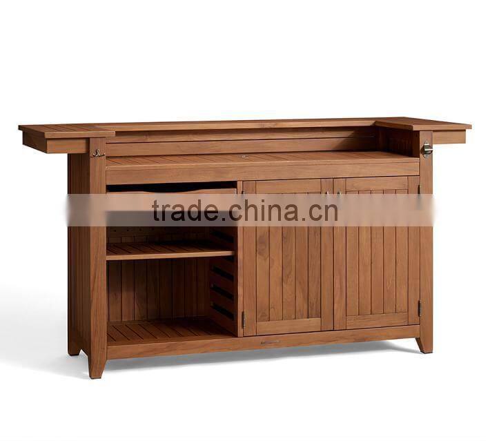 Home kitchen outdoor storage modern wood bar counter cabinet with bar stools