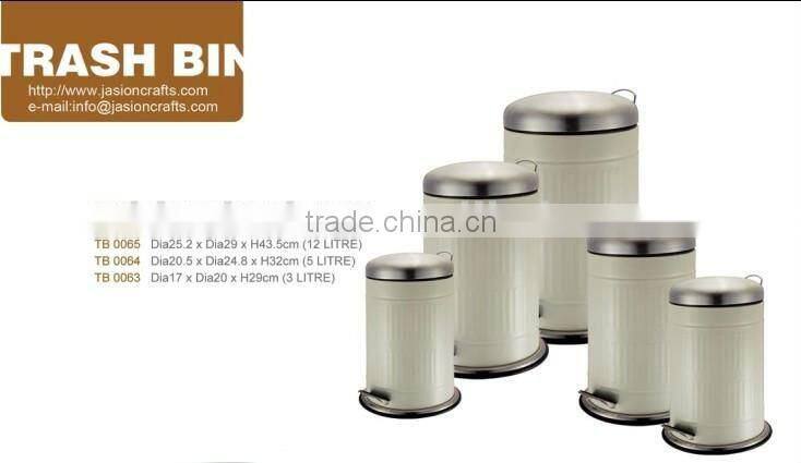 Stainless Steel Trash Can /Pedal Bin Set of 5 with plastic inner box