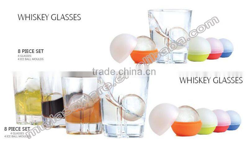 attractive design whiskey glass with color bottom