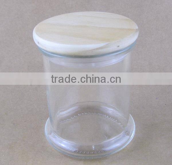 metro glass candle jar with wooden cap 12oz
