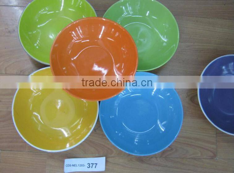 Brown rimed solid color bulk ceramic dinner plate