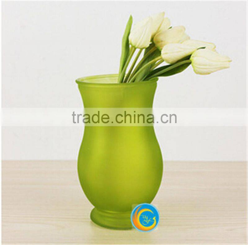 handblown colored glass vases