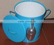 Colorful metal pet food container