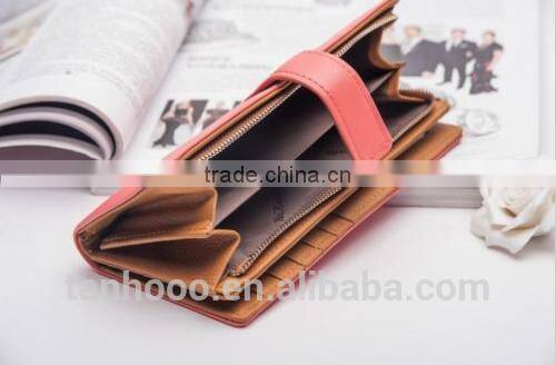 Women's Genuine Leather wallet trifold card money long purse hot