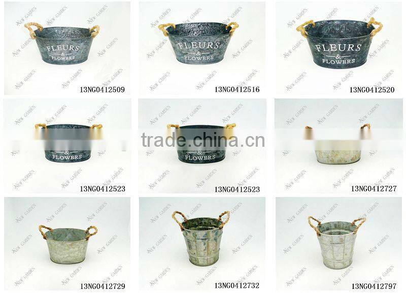 cheap nature zinc flower pots wholesale