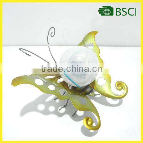 YS15118 Metal butterfly decor with solar powered decoration garden balls light
