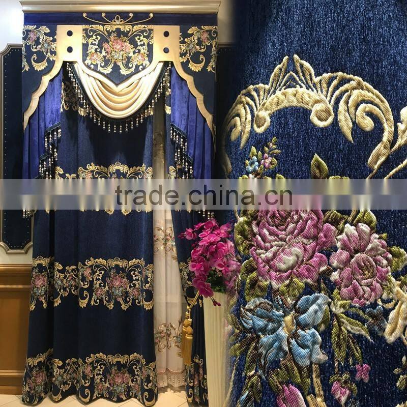 JT-586 momoda luxury home decorations french retro antique curtain with sheers and valance arabian curtain fabric