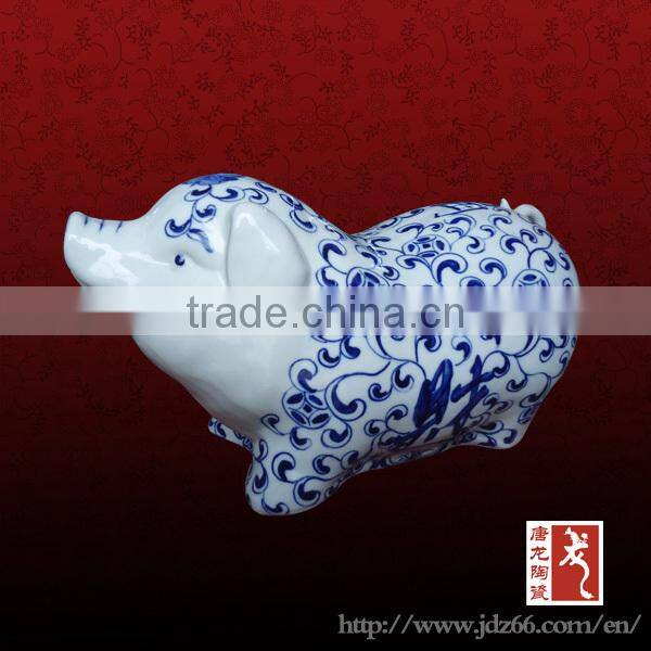 White glazed handmade ceramic rooster sculpture for home decoration