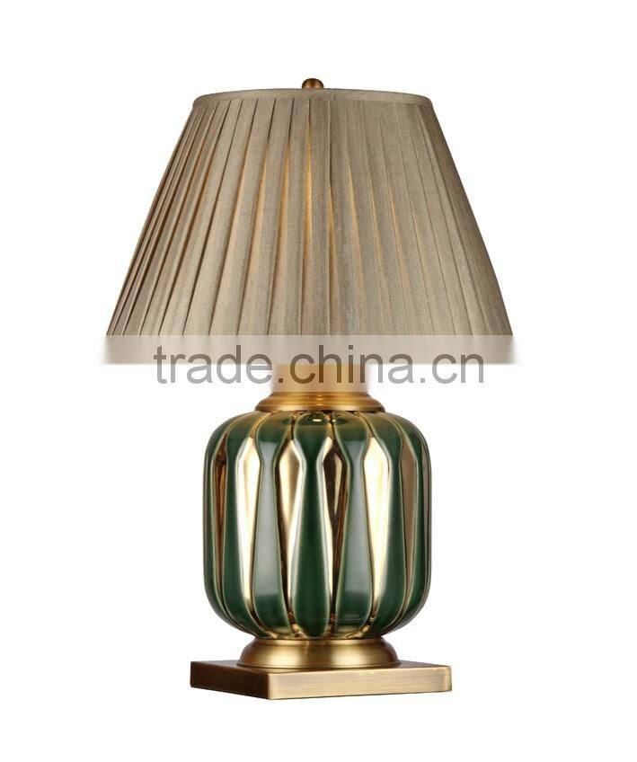 BISINI Luxury Decorative Olive Green Gilding Ceramic Table Lamp