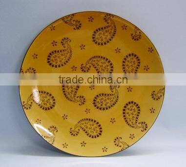 microwave unique design colored ceramic plate wholesale