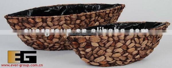 oval shape dark brown water hyacinth gardening pots