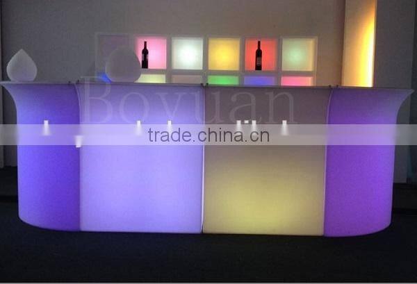 modern 16 colors changing party used nightclub furniture bar counter design with a ice bucket