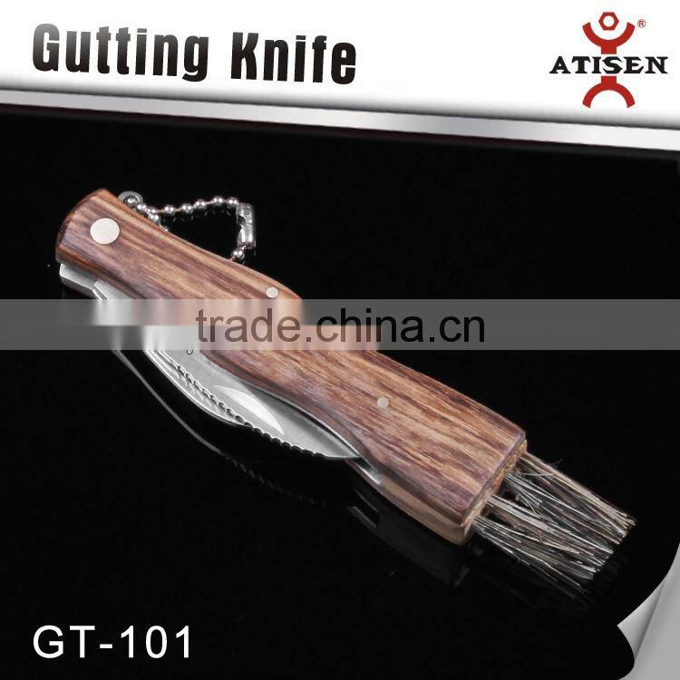 Multi function Folding mushroom knife with brush GT-100