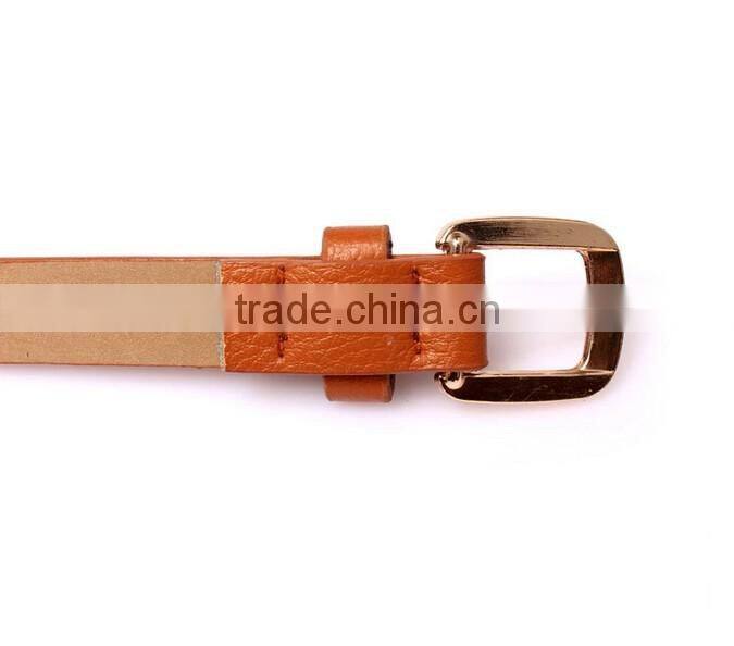 Fashion spikes decorated pin buckle sex girl thin PU waist belt