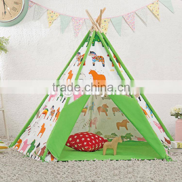 Indoor large playhouse toddler play tent most popular Indian toy teepee toddler play tent W08L011