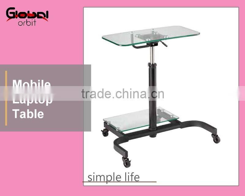 Workstation Steel Frame Rolling Computer Desk With Silding Keyboard Shelf