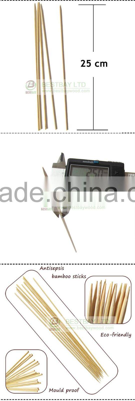 Round dried bamboo bbq skewers wholesale