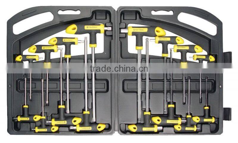 16PC HEX & STAR T-HANDLE DRIVERS
