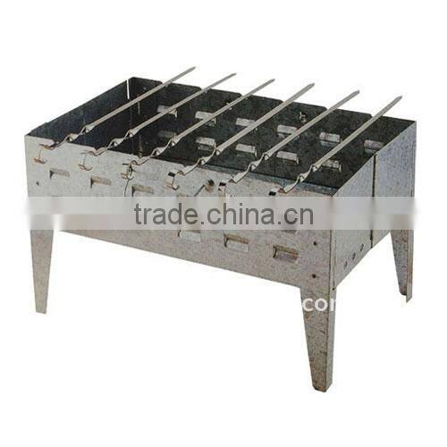 Mirror finished bbq accessory with 6pcs skewers stainless grill