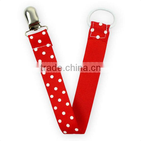 Wholesale Baby Pacifier Clips Customize Ribbon Chain Baby Pacifier Clip Holder
