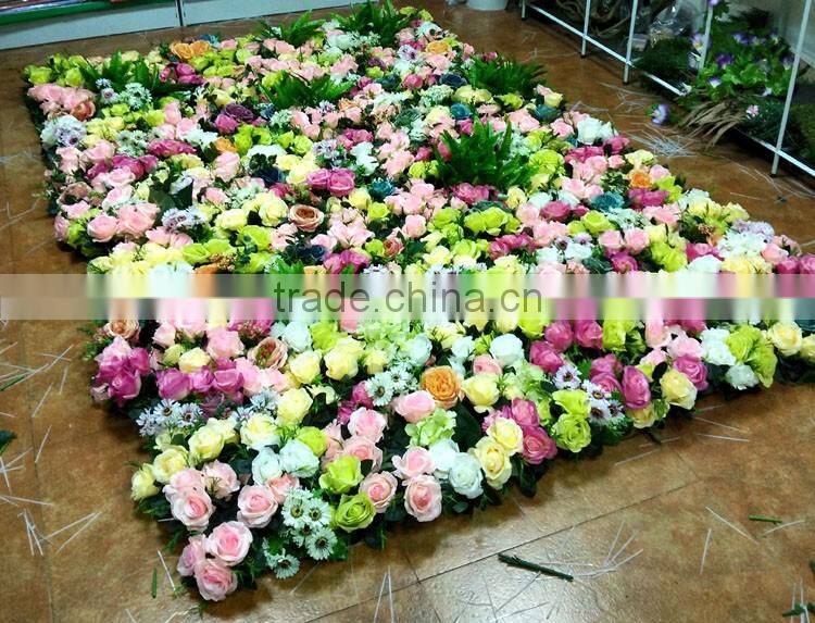 popular personized size fashion rose artificial flower wall for indoor decoration
