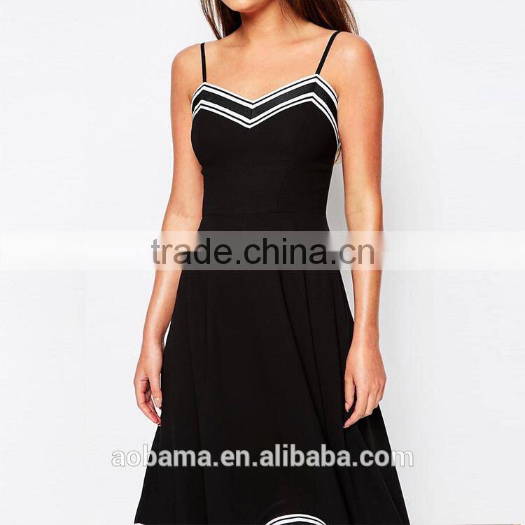 2017 new model fashion Spaghetti straps women dress model