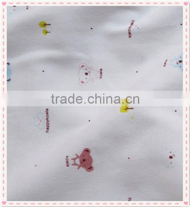 China supplier knitted 100%cotton printed interlock fabric for garment