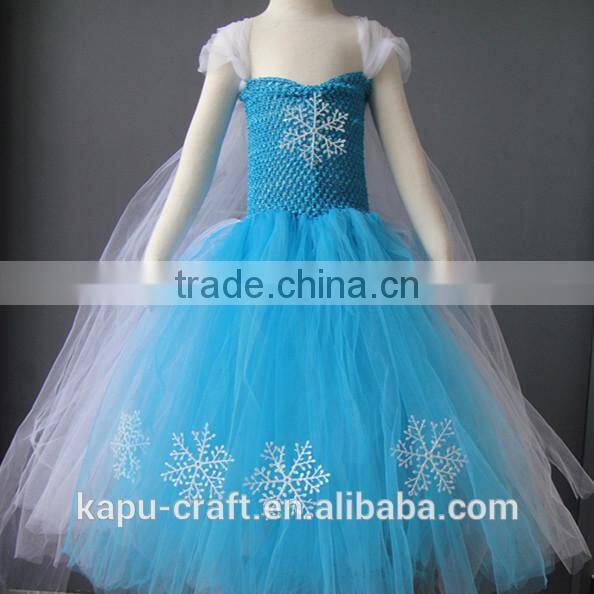 2017new style handmade frozen elsa tutu dress crochet tutu maxi dress wholesale
