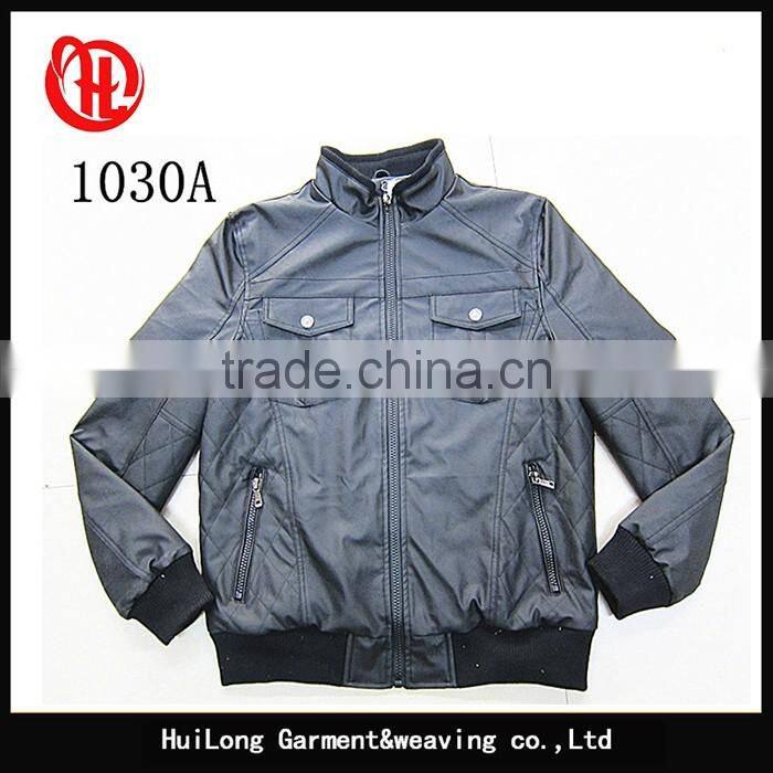 Simple design Stock mens pu leather coat jacket