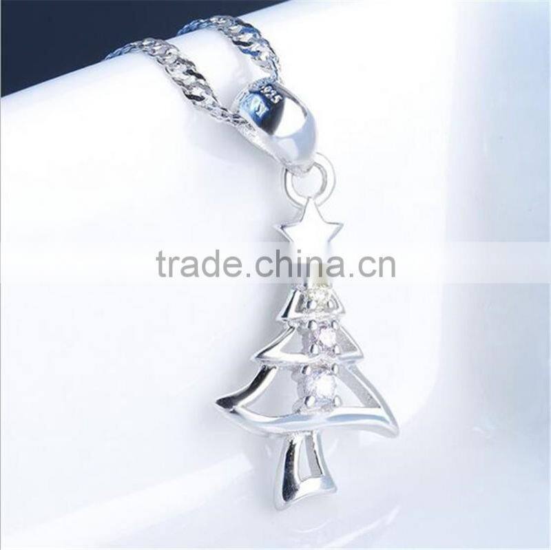 Christmas Gift 100% 925 Sterling Silver charms Christmas Tree Pendant