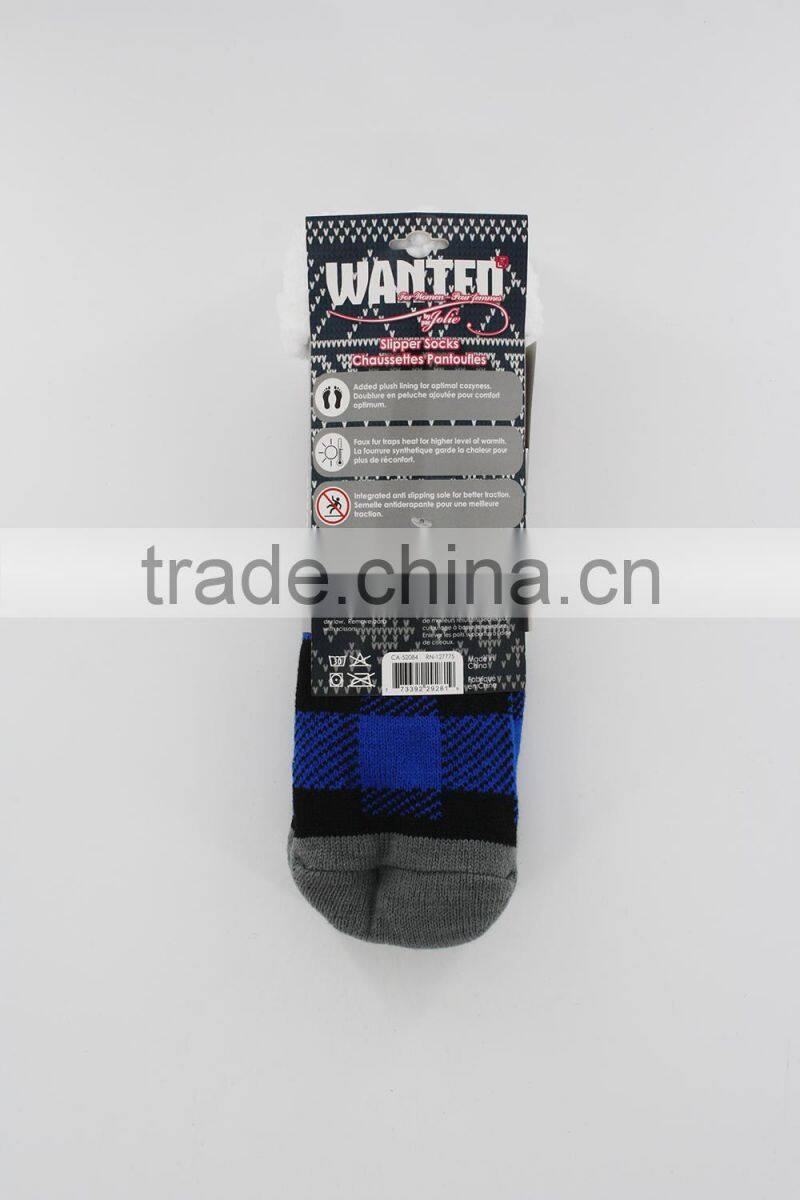 acrylic faux fur anti slip home soft slipper socks
