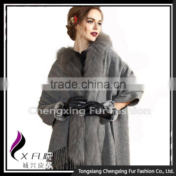 CX-B-P-65B 2016 Winter New Style Fashion Pashmina Shawls With Fur