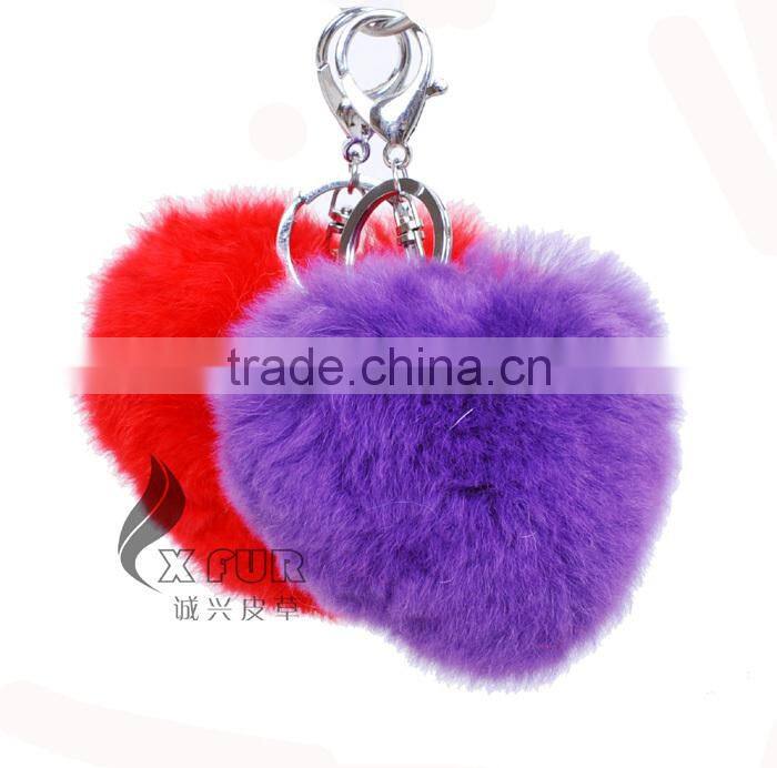 CX-R-46 Lovely Fashion Genuine Rex Rabbit Fur Keychain