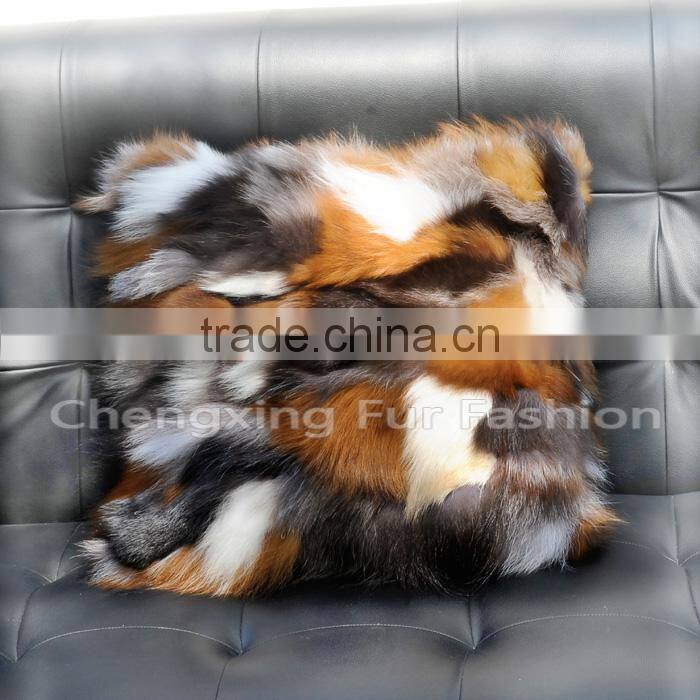CX-D-33 Genuine Fox Fur Floor Cushion Covers/ Pillow case