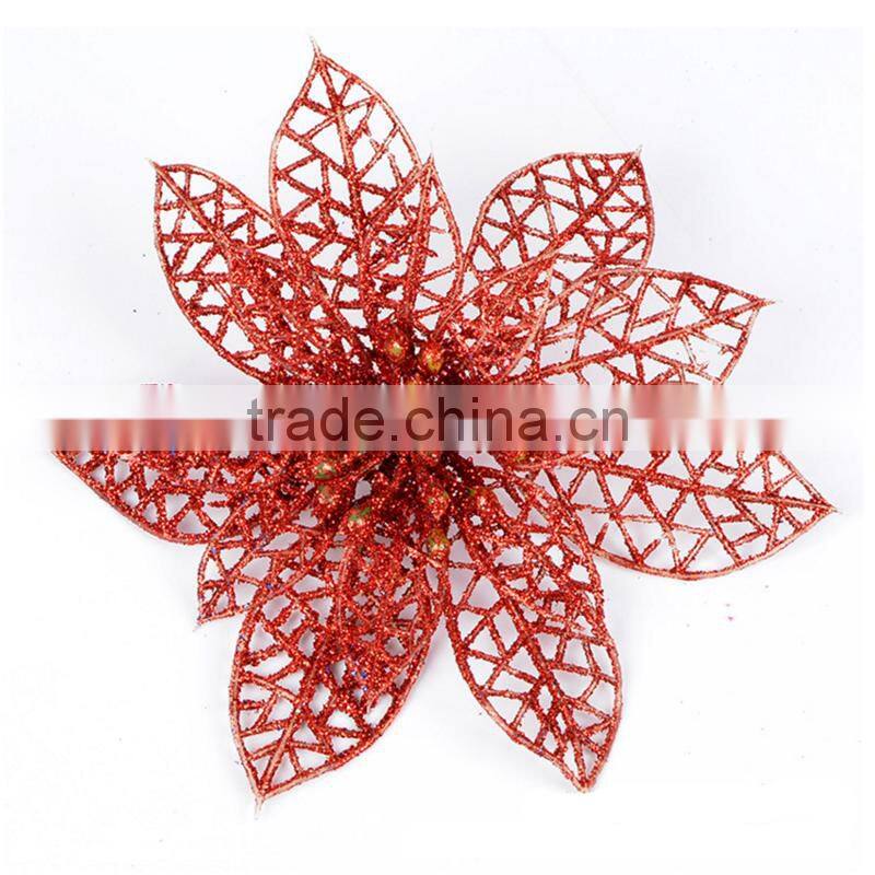 10cm artificial Christmas flowers, Christmas garlands rattan Christmas tree decorations